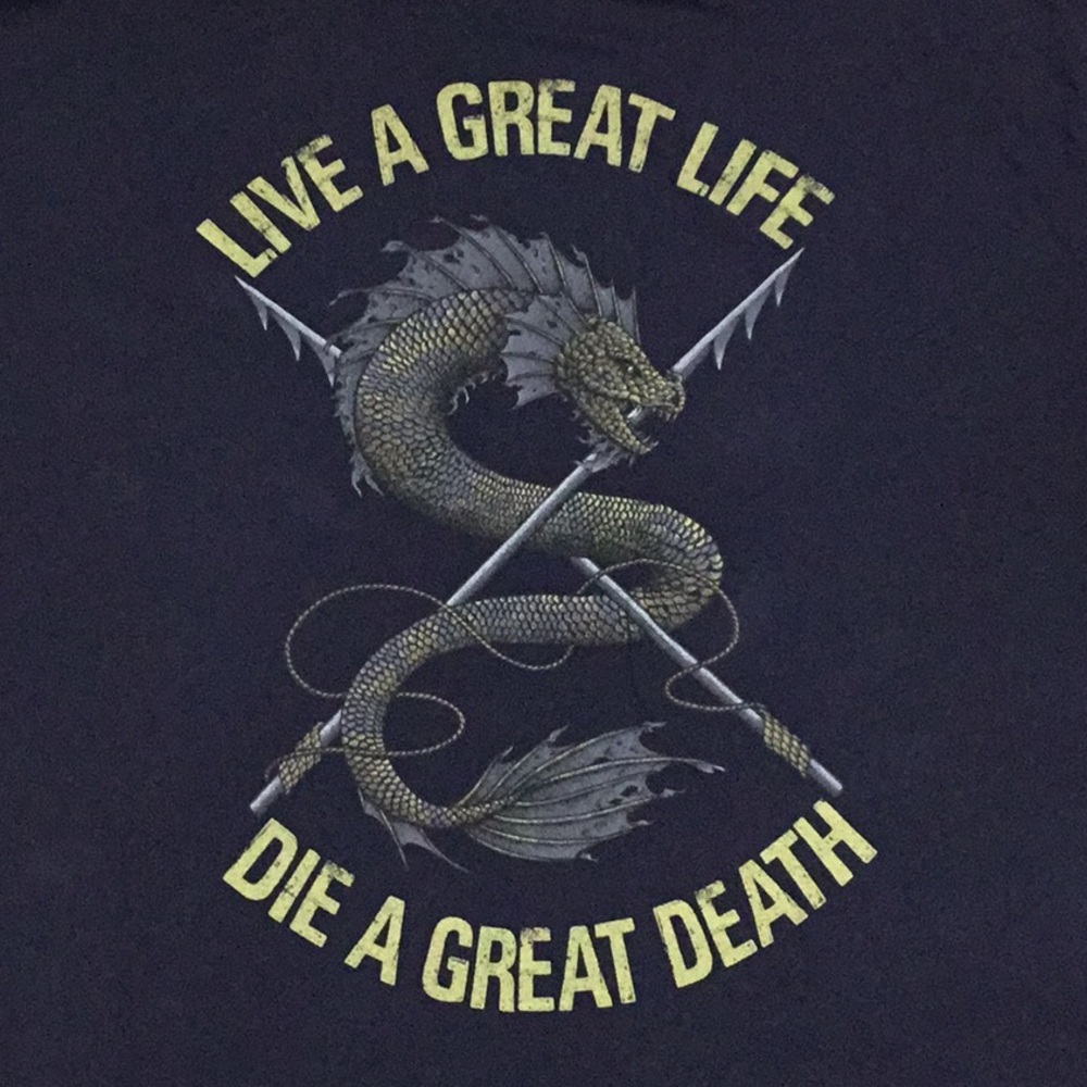 Warrior XII Men’s “Live a Great Life” T-shirt, Navy Blue, 3XL
